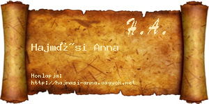 Hajmási Anna névjegykártya