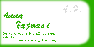 anna hajmasi business card